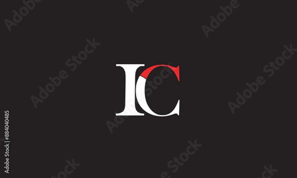 Fototapeta IC, CI, C, I Abstract Letters Logo Monogram	