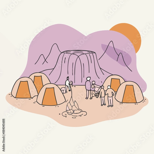 Obraz camping vector illustration design and arts.