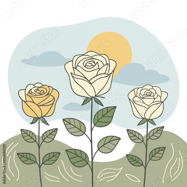 Obraz rose vector illustration design and arts.