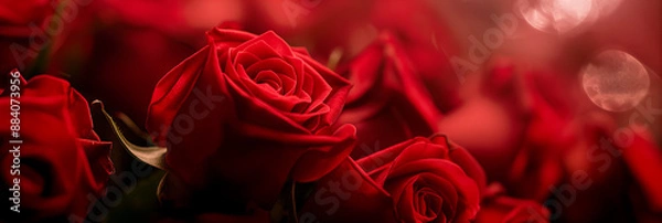 Obraz beautiful red rose flower in full frame background