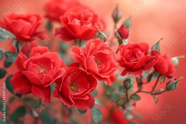 Obraz beautiful red rose flower in full frame background