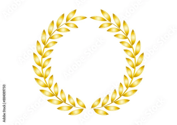 Fototapeta 金色の月桂樹のシンプルなランキングフレーム