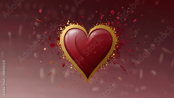 Fototapeta Valentine's background that feels like a celebration of love, with swirling patterns, explosions of confetti hearts, and a palette of romantic colors like crimson, rose, and gold