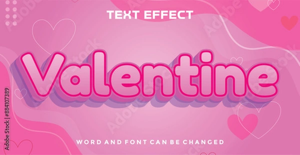 Fototapeta Valentine editable text effect