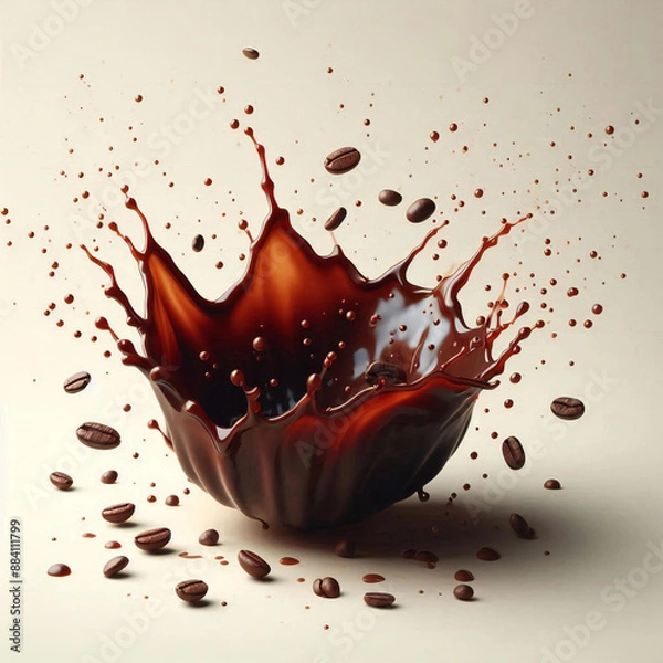 Obraz Chocolate splash isolated on white