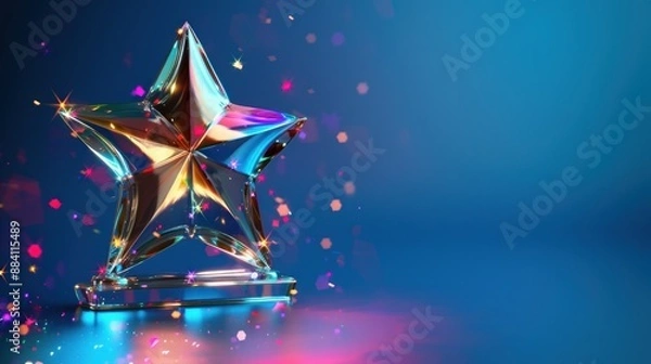 Obraz Shiny Star Award Trophy with Sparkle Effect