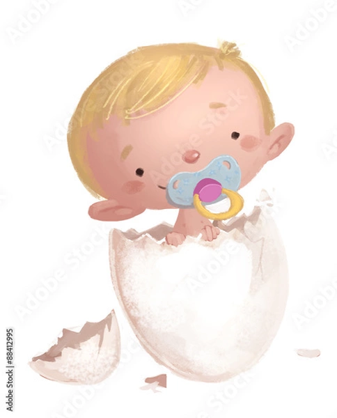 Fototapeta bebe saliendo de un huevo