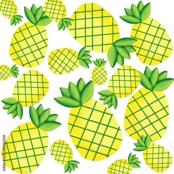 Obraz seamless pattern with pineapple