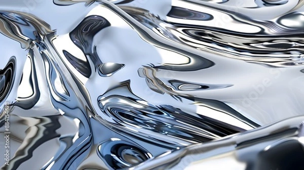 Fototapeta Hypnotic swirls of liquid metal textures, adding a futuristic touch to designs. 