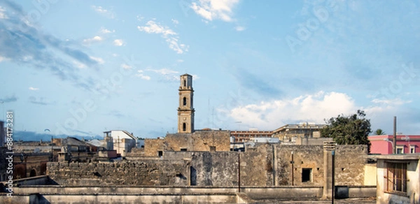 Fototapeta Vista panoramica della città di Calimera Tetti e Terrazze 882