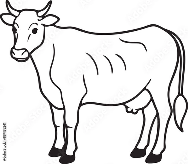 Fototapeta Cow vector art illustrator