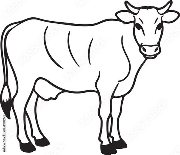 Fototapeta Cow vector art illustrator