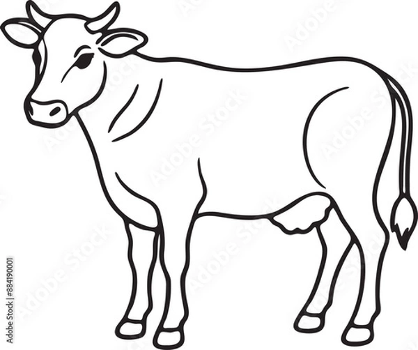 Fototapeta Cow vector art illustrator