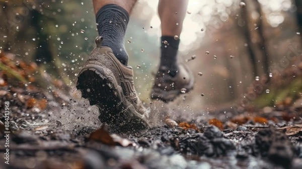 Fototapeta Foot Splashing in Mud