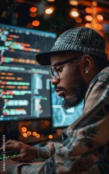 Obraz Engineer implementing DevOps practices, software development