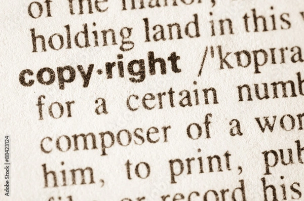 Obraz Dictionary definition of word copyright