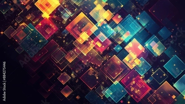 Fototapeta Vibrant Geometric Patterns in Digital Art