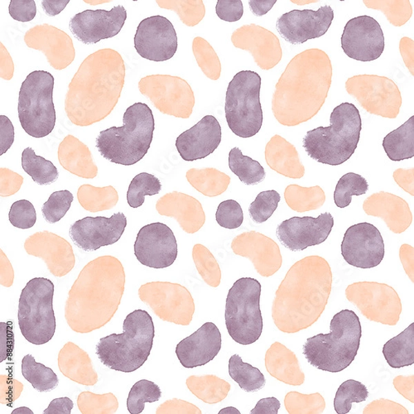Fototapeta Abstract art red, yellow, brown, grey stones background natural colors, fall, autumn, leopard animalistic print. Painting brush texture, watercolor shapes seamless pattern design, textile.