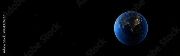 Fototapeta View of Earth from space, highlighting the beauty and vastness of our planet. Ideal for themes of space, environment, and global perspective.