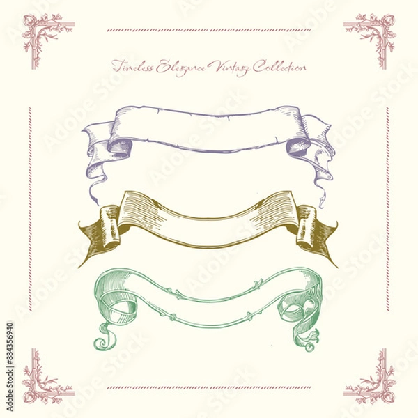 Obraz Antique decorative frame with exquisite classic frames, curls. Vector vintage illustration