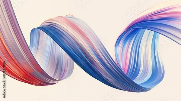 Fototapeta 3D Abstract Dynamic Curved Multicolor Lines Gradient Background