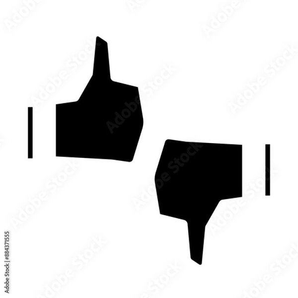 Fototapeta like it and dislike solid icon