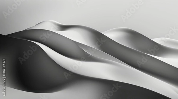 Fototapeta Abstract 3D Wavy Shapes Background