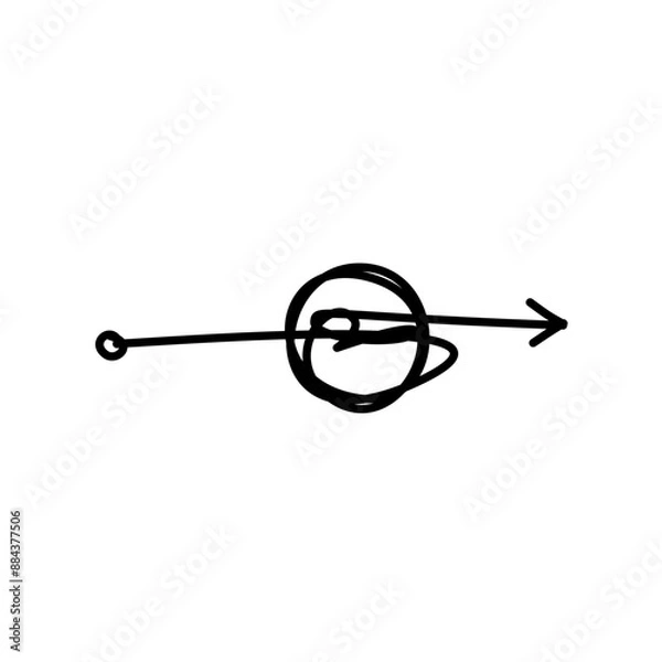 Obraz Tangled path arrow, Complex way illustration
