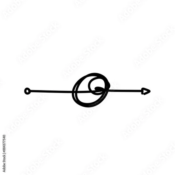 Obraz Tangled path arrow, Complex way illustration