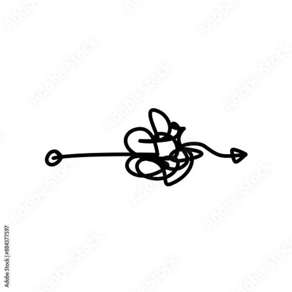 Obraz Tangled path arrow, Complex way illustration