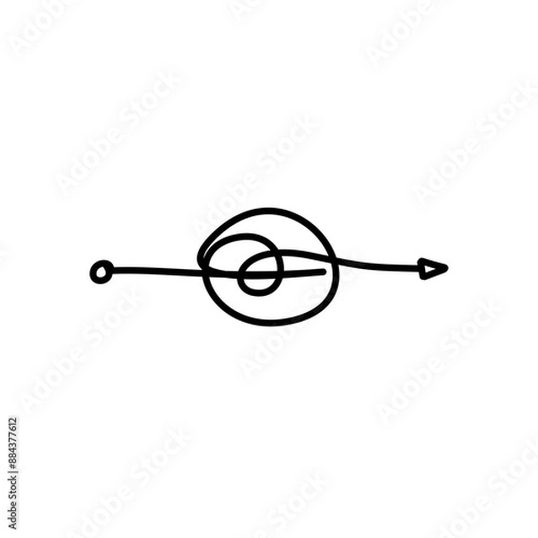 Obraz Tangled path arrow, Complex way illustration