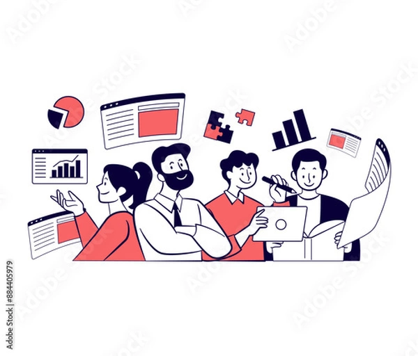 Obraz 人物 ビジネスおしゃれイラスト素材