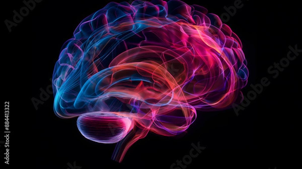Fototapeta Illuminated Neural Network Activity and Synapse Concept