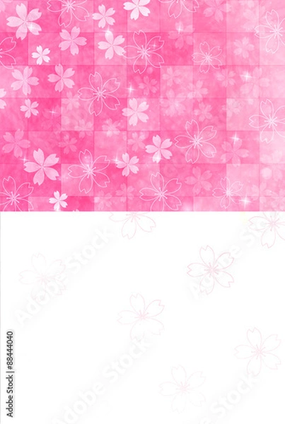 Fototapeta 桜　年賀状　背景