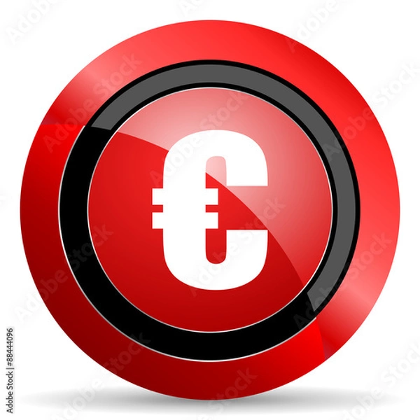 Obraz euro red glossy web icon