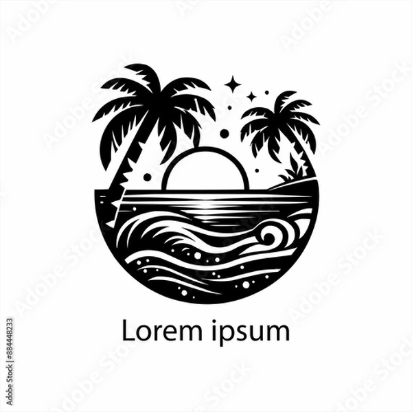 Obraz a beach logo design for brand