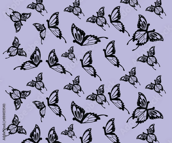 Fototapeta pattern with butterflies seamless background 