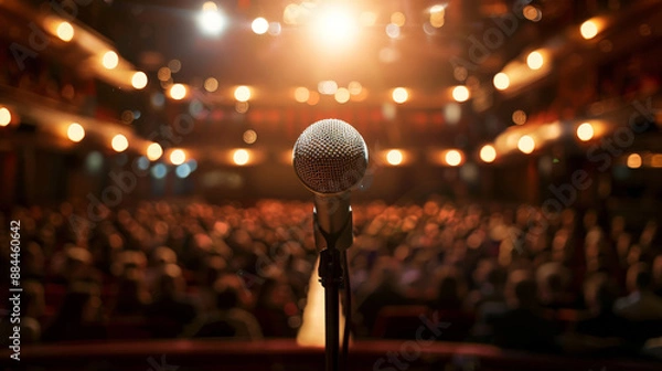 Fototapeta microphone on stage