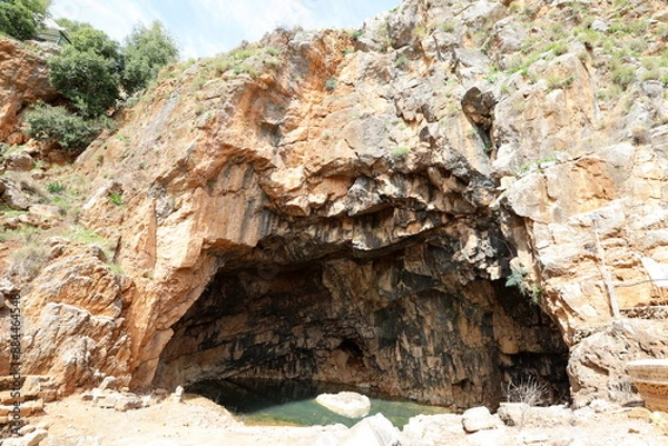 Fototapeta Banias Israel 05 02 2024 . Banias is an ancient temple and fortress of Pan and a nature reserve.