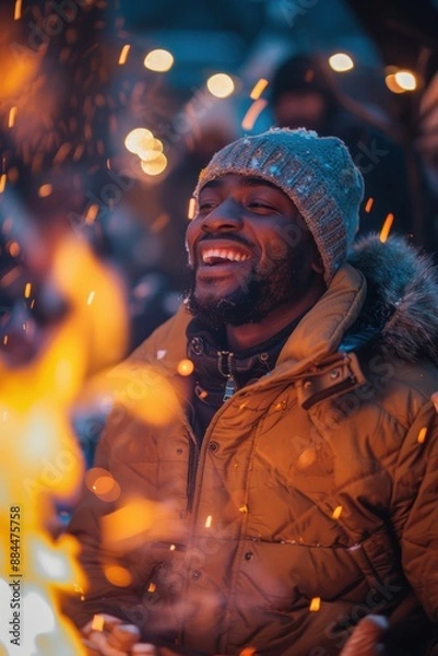 Obraz Winter Bonfire Laughter