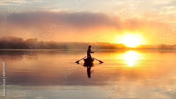 Fototapeta Рыбалка на рассвете