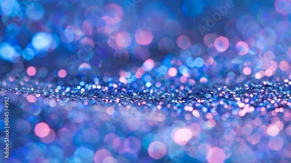 Fototapeta Abstract background wallpaper, glitter on fabric, showcasing the intricate patterns and colors created in the style of particles. The focus is sharp to capture every tiny speck of sparkling texture
