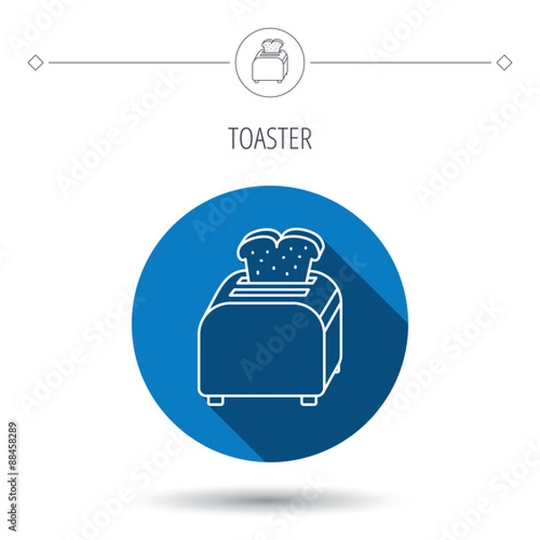 Obraz Toaster icon. Sandwich machine sign.