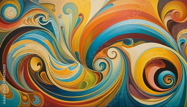 Fototapeta Surreal swirls and abstract forms evoke a sense of wonder and imagination, turning walls into a canvas of creativity.