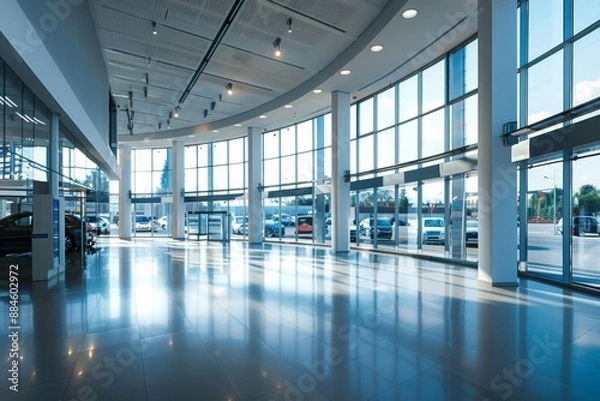 Obraz Interior of a empty modern car dealership