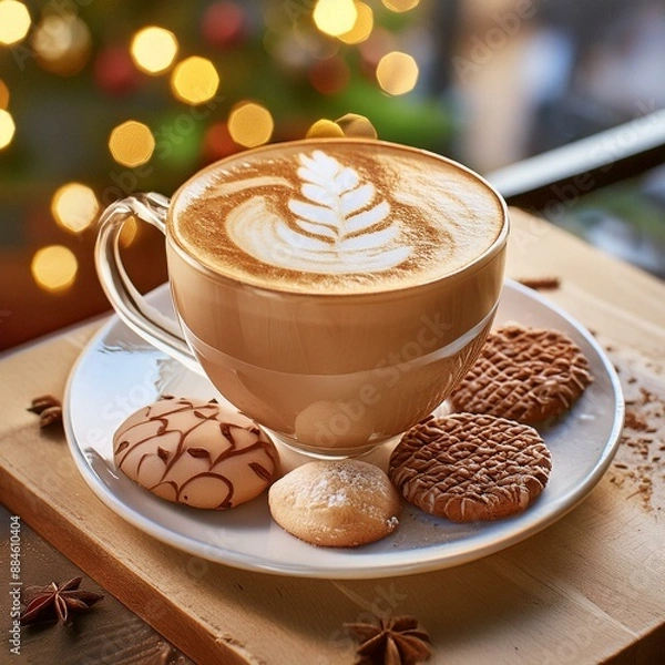 Obraz Taza de café con galletas
