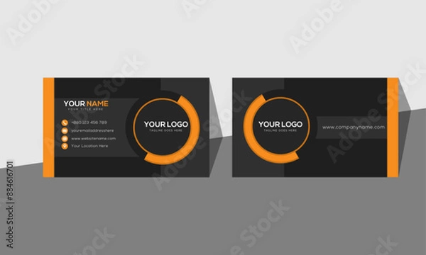 Fototapeta Modern Corporate Business Card Design Template – Professional Branding Identity Layout.