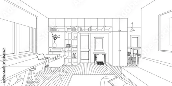 Obraz Interior drawing