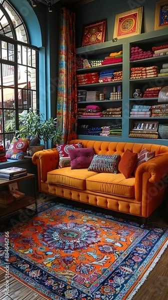 Obraz Trendy home office store with stylish furniture and vibrant decor.