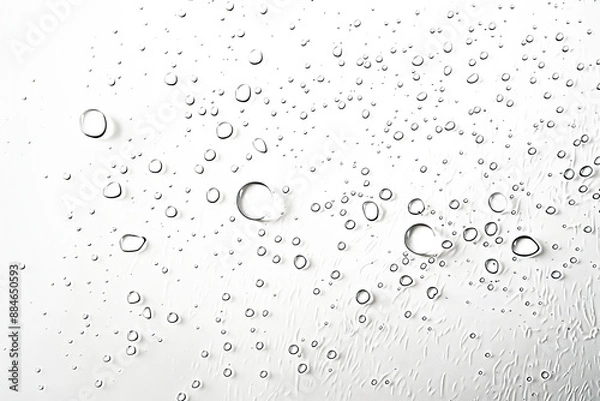 Fototapeta Rain, Water drops on the matte glass backdrop transparent background